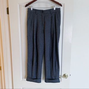 United Colors Of Benetton Wool Blend Pleated Dress Pants. Cuffed Hem. US Size 4p